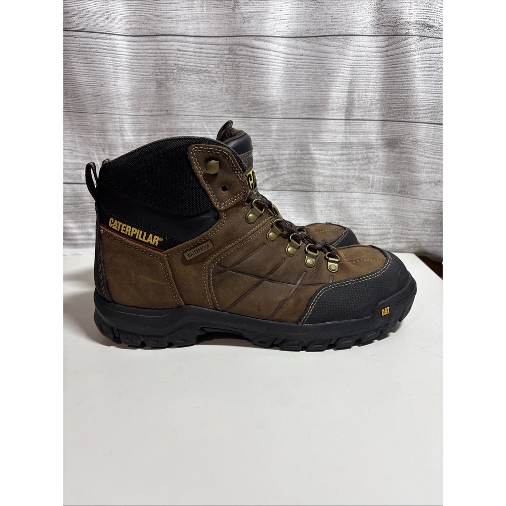 Caterpillar Men's 11.5 Threshold WP Steel Toe Work Boot Brown